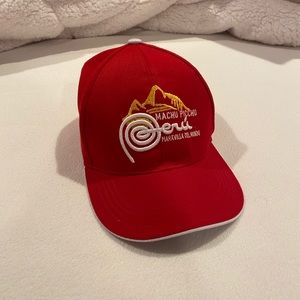 Red Machu Picchu Baseball Cap